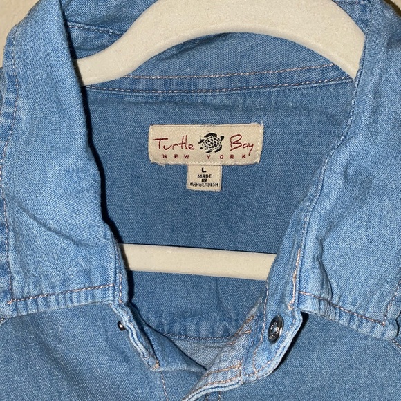 Denim Pearl Snap Button Up - Picture 4 of 5